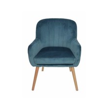Poltrona EOL In Velluto Con Gambe In Legno DI Faggio