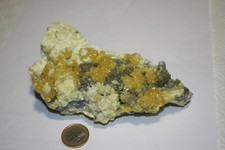Zolfo nativo su barite dalla Tarnobrzeg/ Polonia - cm 14 x 7 x 4