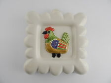 VINTAGE RARISSIMA FORMELLA CERAMICA DESIGNER LENE THUN "LA GALLINA" VECCHIA THUN