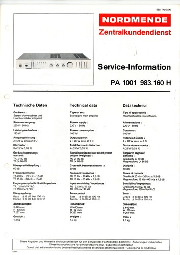 Nordmende manuale servizio - di,