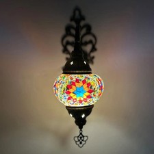 Applique da Parete in Mosaico Stile Tiffany – Lampada Artigianale Turca in Vet