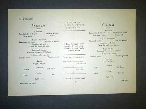 Nave vespucci menu classe - vespucci,