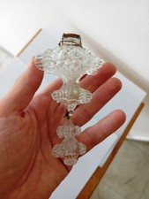 MURANO ricambio FINALE LAMPADARIO vetro TRASPARENTE 13 cm attacco 0,5 cm