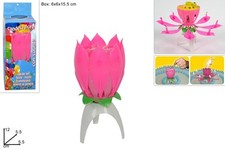 Candela Candelina Torta Party Festa Girevole A Forma Di Fiore Con Musica moc