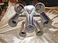 GAETANO SCIOLARI ALLUMINIUM 7 LIGHTS 1970. CHANDELIERs 