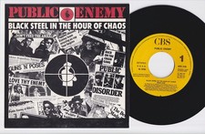 PUBLIC ENEMY * Black Steel * HIP HOP RAP * 1989 SPAIN PROMO 7" 45 * Listen!