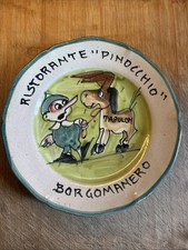 piatto buon ricordo ristorante Pinocchio Borgomanero Tapulon 5E 1971