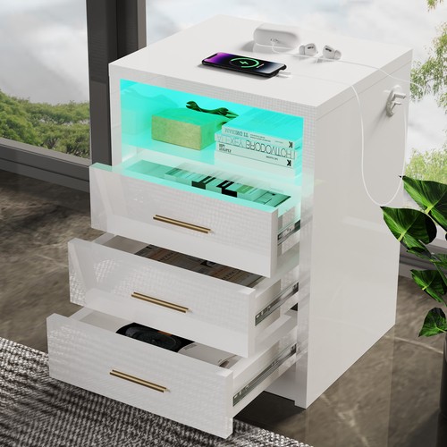Comodino led lucido - comodino,