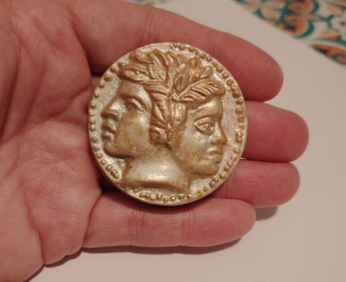 Didramma romano campano giano - didramma,