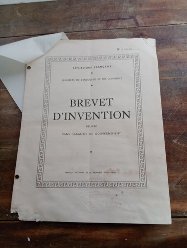 Brevet invention 1955 - brevet, d'invention.