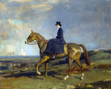 Portrait Mrs. Bayard Tuckerman Munnings Equestrian ceramic tile mural backsplash