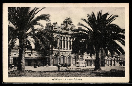 Cartolina genova stazione - cartolina, genova,