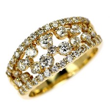 Anello con diamanti K18YG 1,00