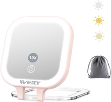 Specchietto Da Borsetta, Specchio Da Viaggio Bifacciale Con 1X/10X Ingrandimento