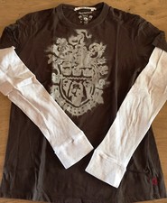 Maglietta maniche lunghe Guess marrone e bianca L