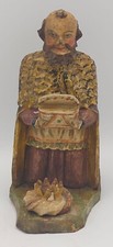 Scultura Lignea Policroma  - Presepe - Re Magio Melchiorre - Ep. XIX  secolo