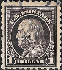 US Scott #460 1915 Benjamin Franklin $1 ottime condizioni