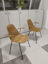 Coppia sedie Basket in vimini anni '50 di Franco Campo e Carlo Graffi