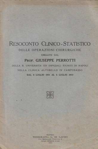 Resoconto clinico statistico - resoconto, clinico-statistico