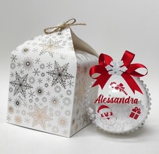 Palla Natale trasparente neve