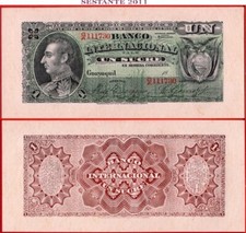 ECUADOR BANCO INTERNATIONAL 1 SUCRE 1892 P S172 UNC spedizione gratuita da 100$