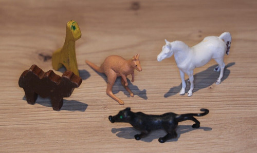 Animali plastica legno - 5, in