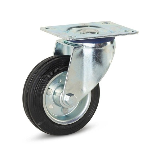 Ruota carrello gomma nera - carrello,