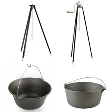 Bollitore gulasch ungherese 3-22L ghisa, pentola fuoco, treppiede treppiede 