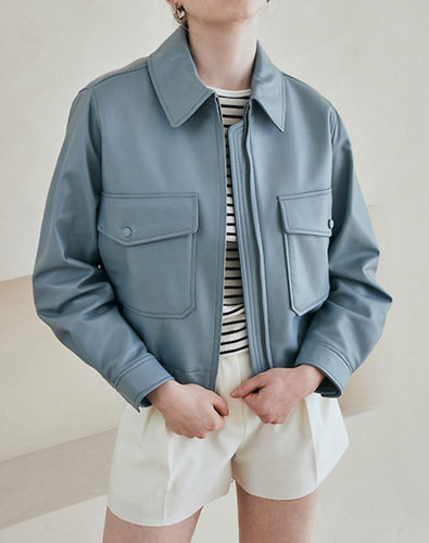 Bomber giacca pelle donna - , blu