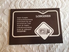 Libretto Booklet Istruzioni Longines - Orologi Con Calendario Datario
