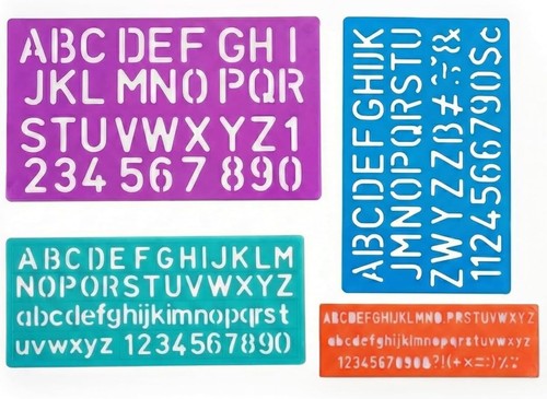 Normografo stencil lettere - lettere, set