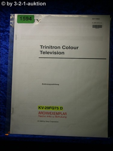 Sony manuale uso 29fq75d - kv,