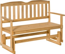 VivaGarden Panchina da Giardino Dondolo 2 Posti Braccioli Legno di Abete 52984B