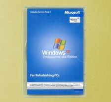 NUOVO disco CD Windows XP Professional x64 Edition 64 bit SP2 e codice Product Key su certificato di autenticità