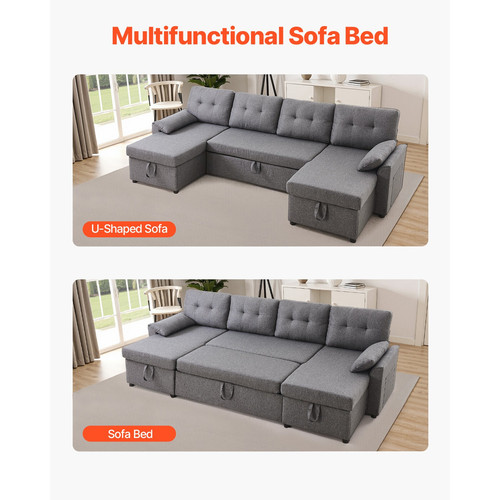 Divano letto forma u - a, di