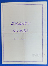 SOLDATO IGNOTO ,MANOSCRITTO