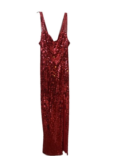 Maxi abito rosso - , paillettes