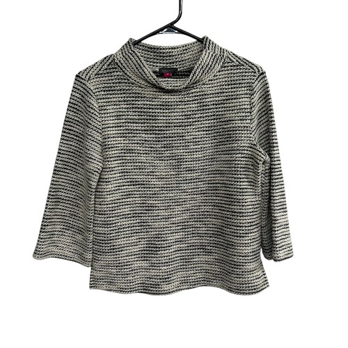Maglione finto collo righe