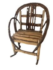 Unique Handcrafted Wooden Twig Doll's Rocking Chair