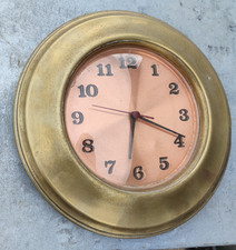 Orologio da parete Ottone & Rame Vintage Vecchio Antiquariato Arredo Casa 30 Cm