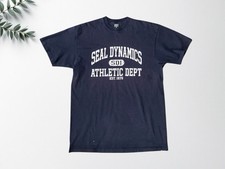 T-shirt maglietta vintage taglia XL retrò anni 90 utility top casual cotone blu oversize