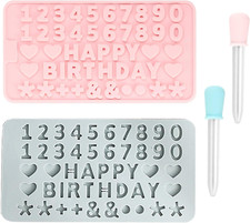 2 Pezzi Dtampi in Silicone, Lettere Numeri Stampini Con Contagocce, Alfabeto