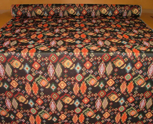 Nero ikat arazzo tessuto tenda - ikat,