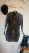 Mini Abito Moto Denim Nero