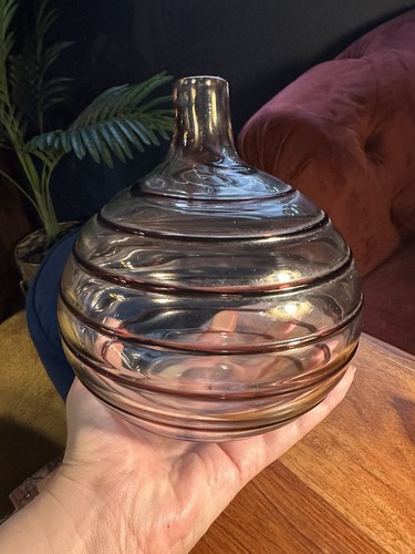 Vaso vetro spirale viola