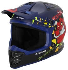CASCO BAMBINO HELMET MOTO CROSS ACERBIS PROFILE JUNIOR NERO BLU TG YL 51/52