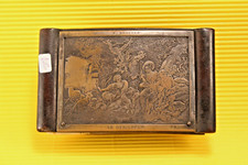 Timbro blotter antico con targa decorata in bronzo