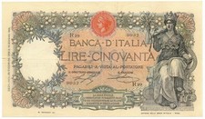 50 LIRE CAPRANESI BUOI TESTINA DECRETO 28/12/1916 BB+