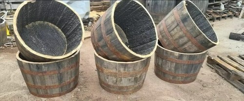 Fioriera botte whisky rovere