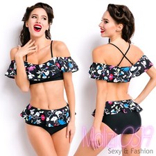 Bikini costume da bagno donna Sexy due pezzi Moda Mare Taglia S Vita Alta